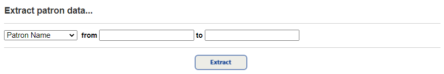 Extract Patron Data report.